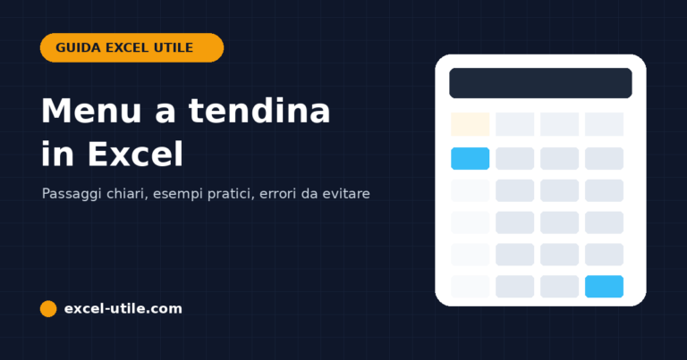Come creare un menu a tendina in Excel con la convalida dati